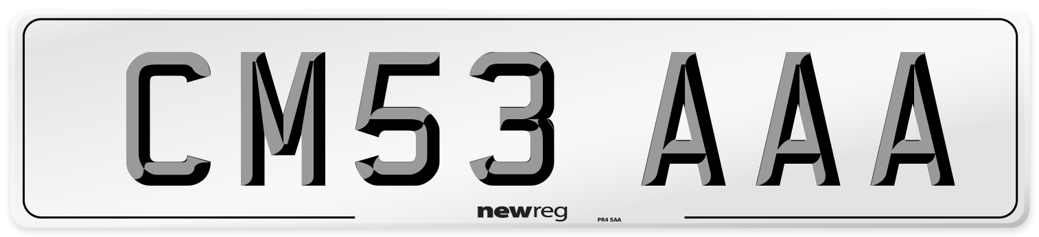 CM53 AAA Number Plate from New Reg